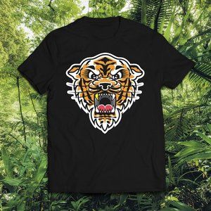Vintage Style Vicious Tiger Black Streetwear Tee